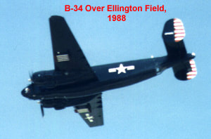 B-34 over Ellington Field, 1988