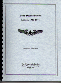 Cover of Betty Budde's bound letters from TWU.
