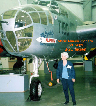 Marie with B-25 in Tucson, Arizona