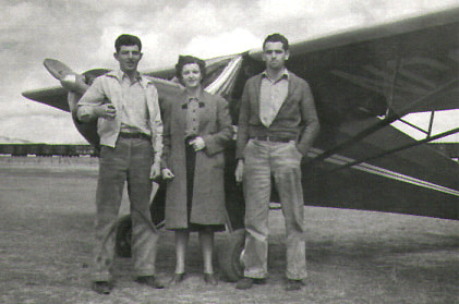 Vic, Lois, and Jim with their new 1939 Taylorcraft.